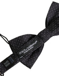 Dolce & Gabbana Schwarze und weiße gepunktete, verstellbare Papillon-Fliege