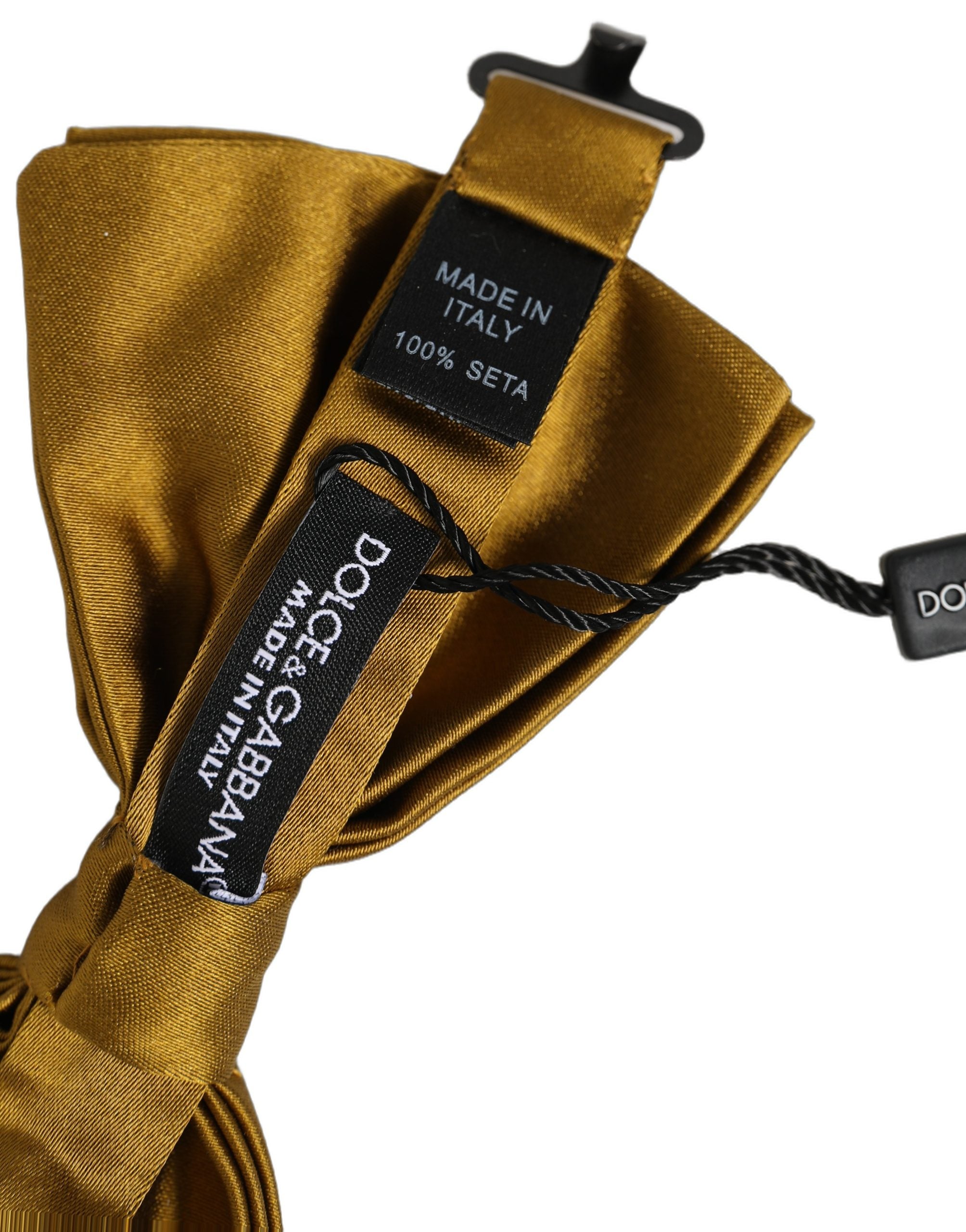Dolce & Gabbana Herren Fliege aus 100% Seide, Senfgelb, Verstellbar