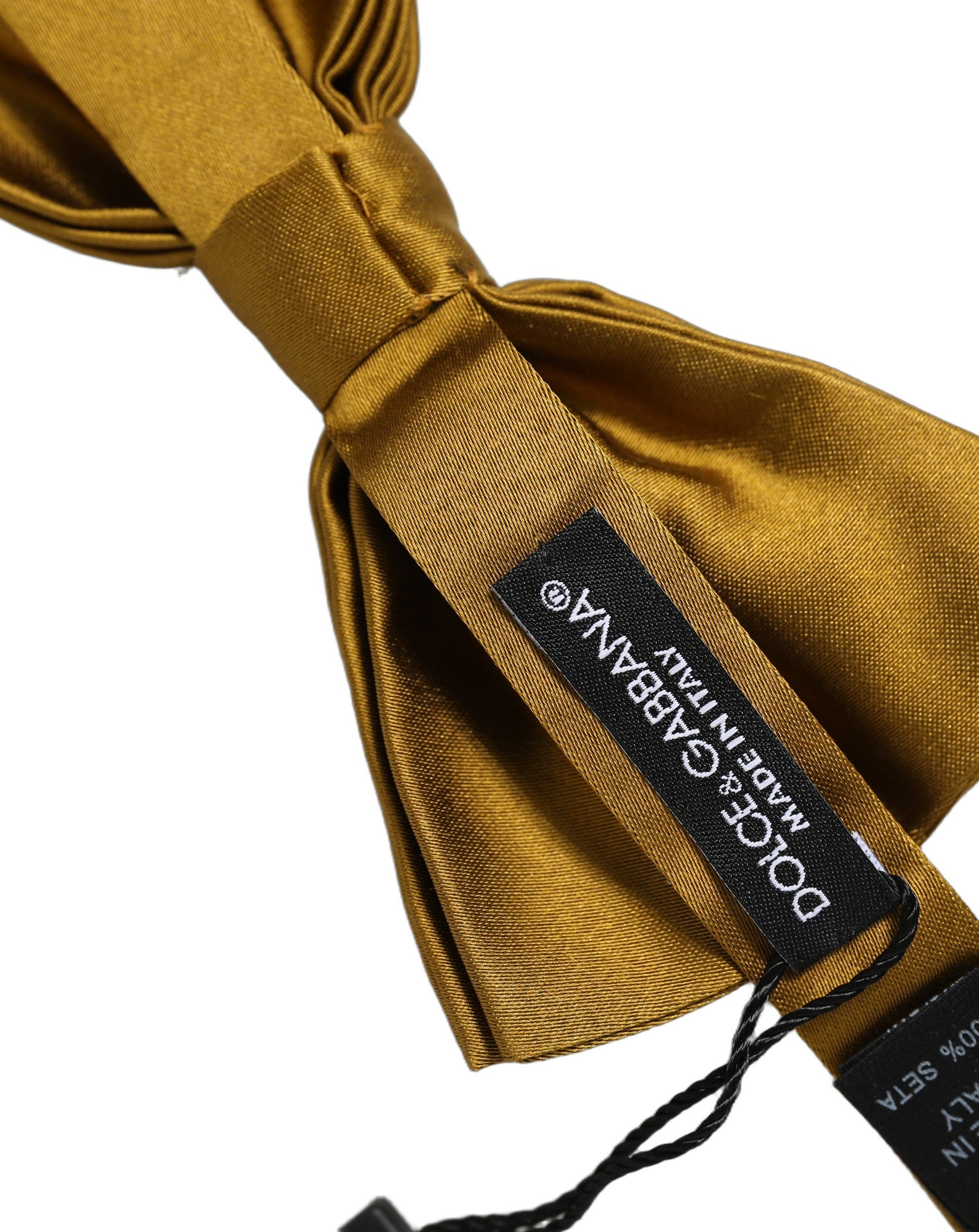 Dolce & Gabbana Herren Fliege aus 100% Seide, Senfgelb, Verstellbar