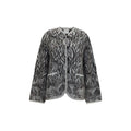 Forte_Forte Grauer Alpaka Vicugna Pacos Cardigan