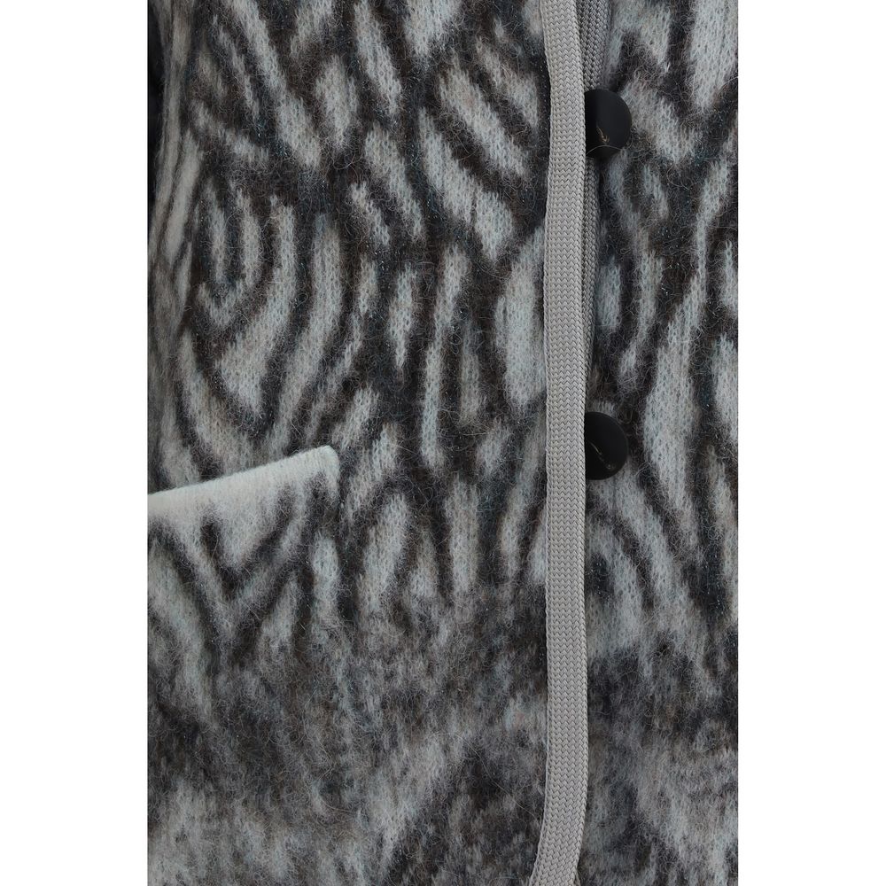 Forte_Forte Grauer Alpaka Vicugna Pacos Cardigan