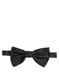 Dolce & Gabbana Herren Schwarze Paisley Seide Verstellbare Krawatte Papillon Fliege