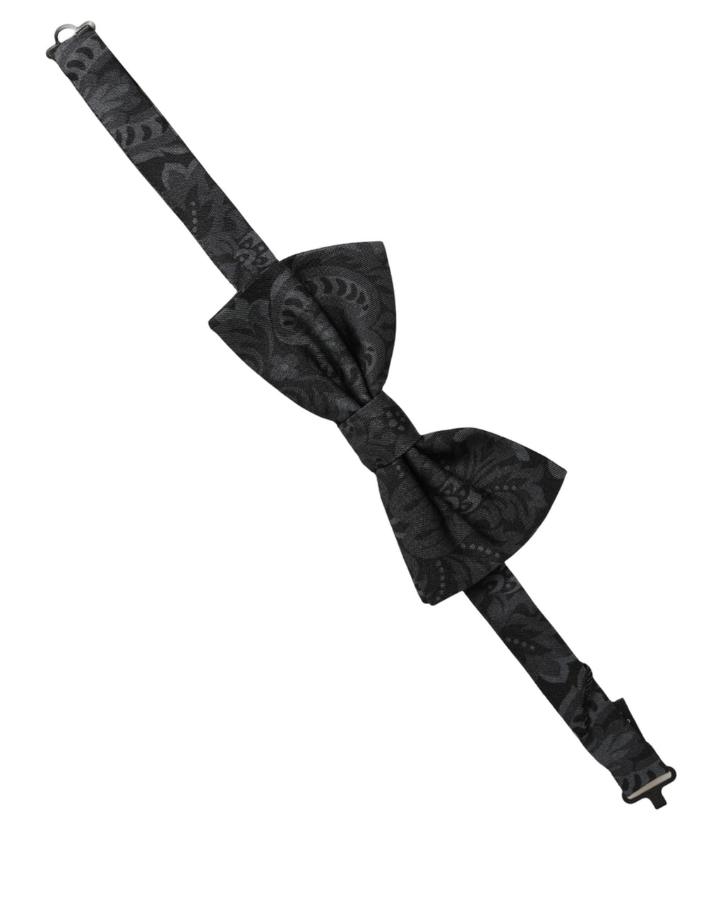 Dolce & Gabbana Herren Schwarze Paisley Seide Verstellbare Krawatte Papillon Fliege
