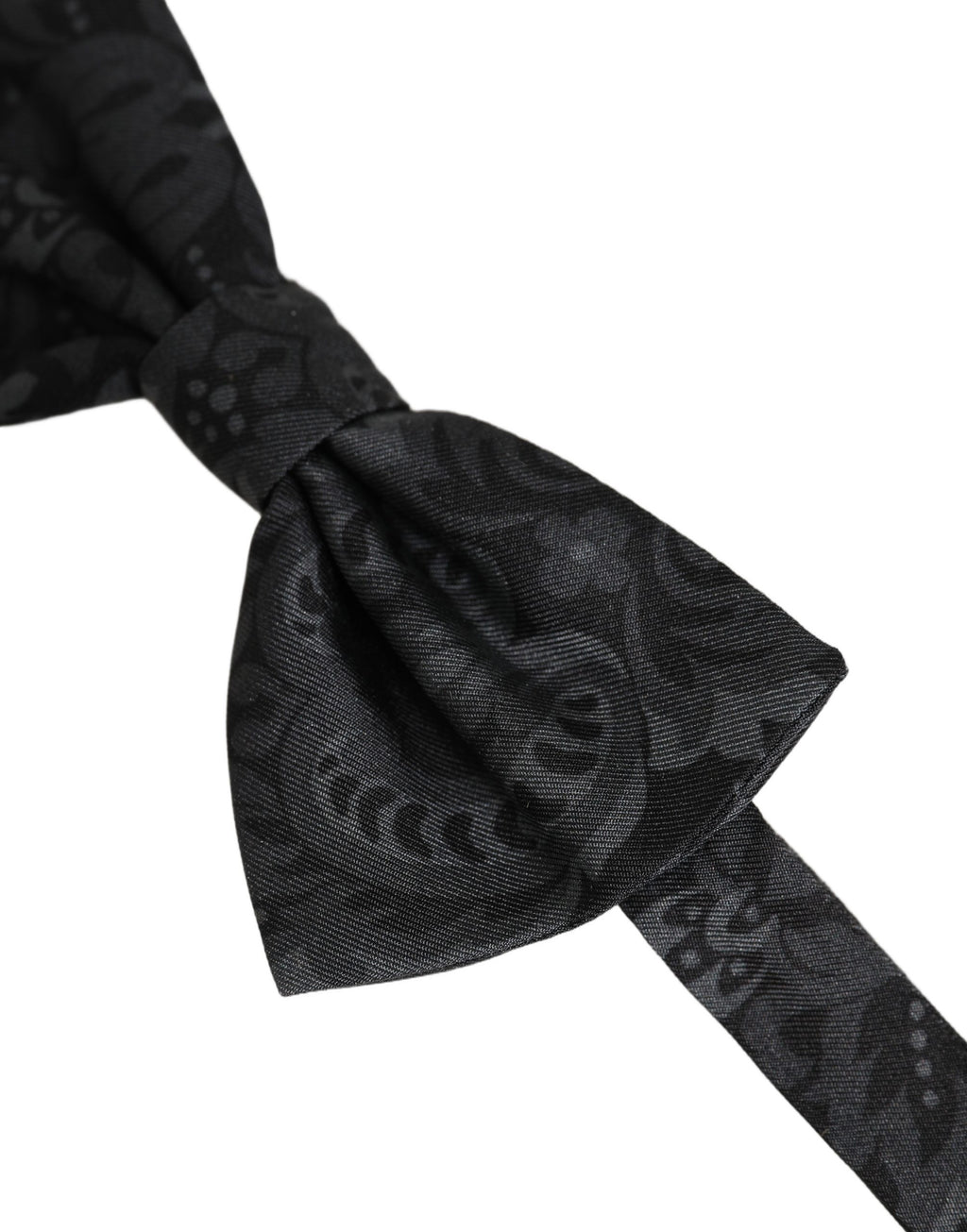 Dolce & Gabbana Herren Schwarze Paisley Seide Verstellbare Krawatte Papillon Fliege