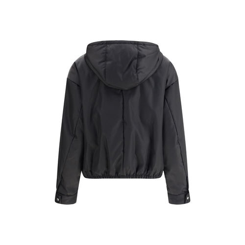 Prada Schwarze Shell-Jacke aus recyceltem Polyamid