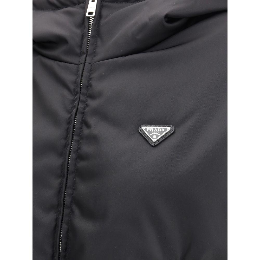 Prada Schwarze Shell-Jacke aus recyceltem Polyamid