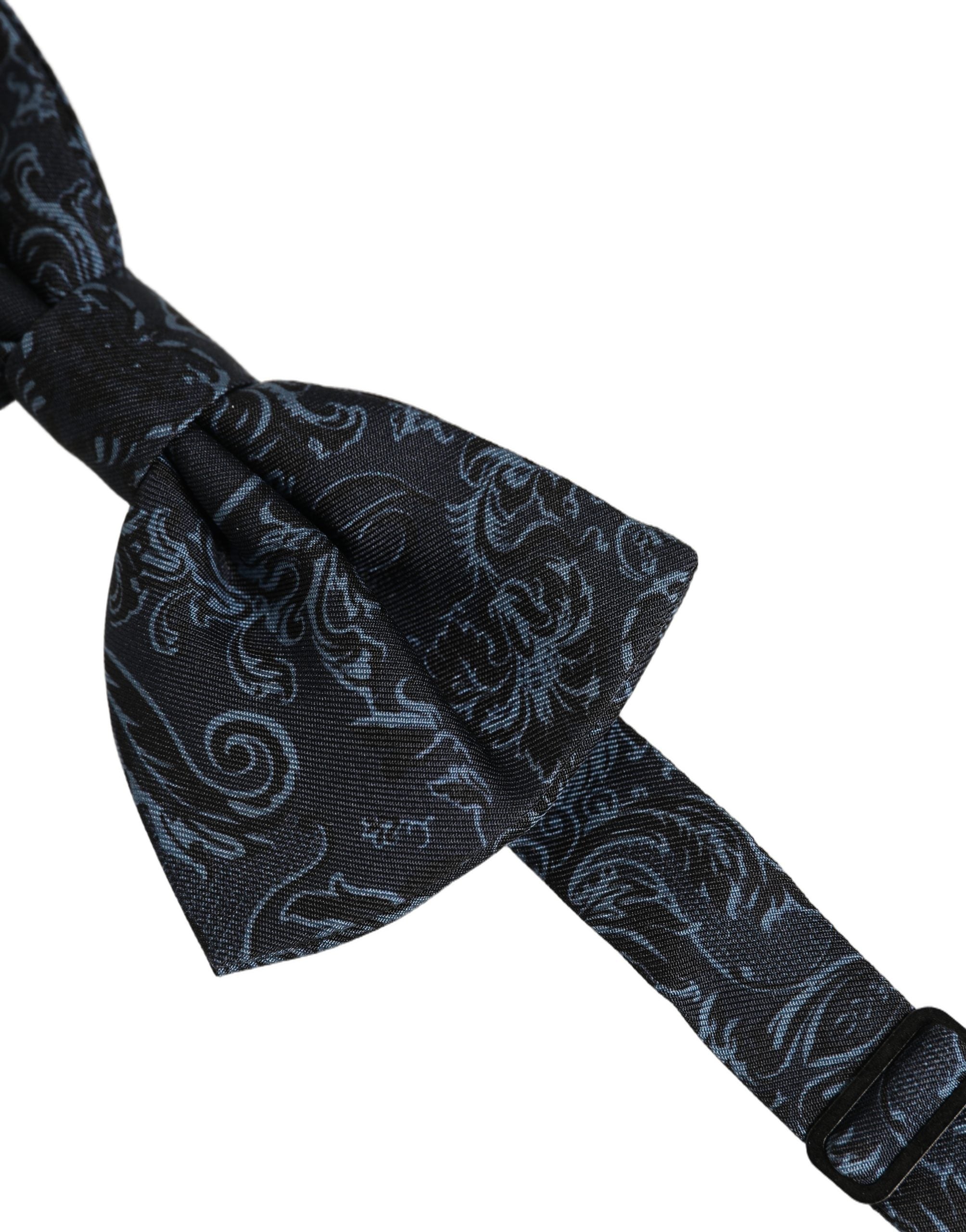 Dolce & Gabbana Herren Fliege Schwarz Blau Paisley Verstellbar