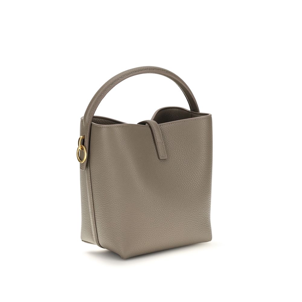 Saint Laurent Beige Calf Leather Bos Taurus Backet Bag