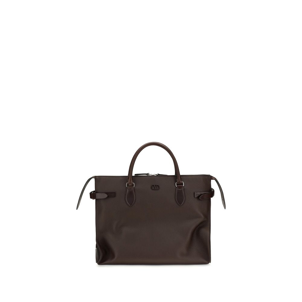 Valentino Garavani Braune Kalbsleder Bos Taurus Schultertasche