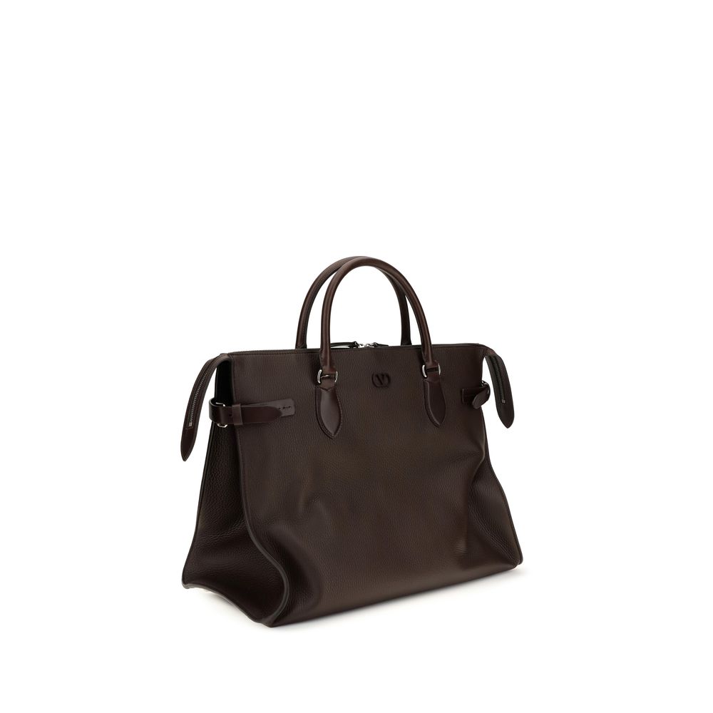 Valentino Garavani Braune Kalbsleder Bos Taurus Schultertasche
