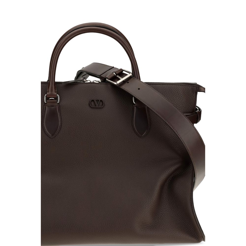 Valentino Garavani Braune Kalbsleder Bos Taurus Schultertasche