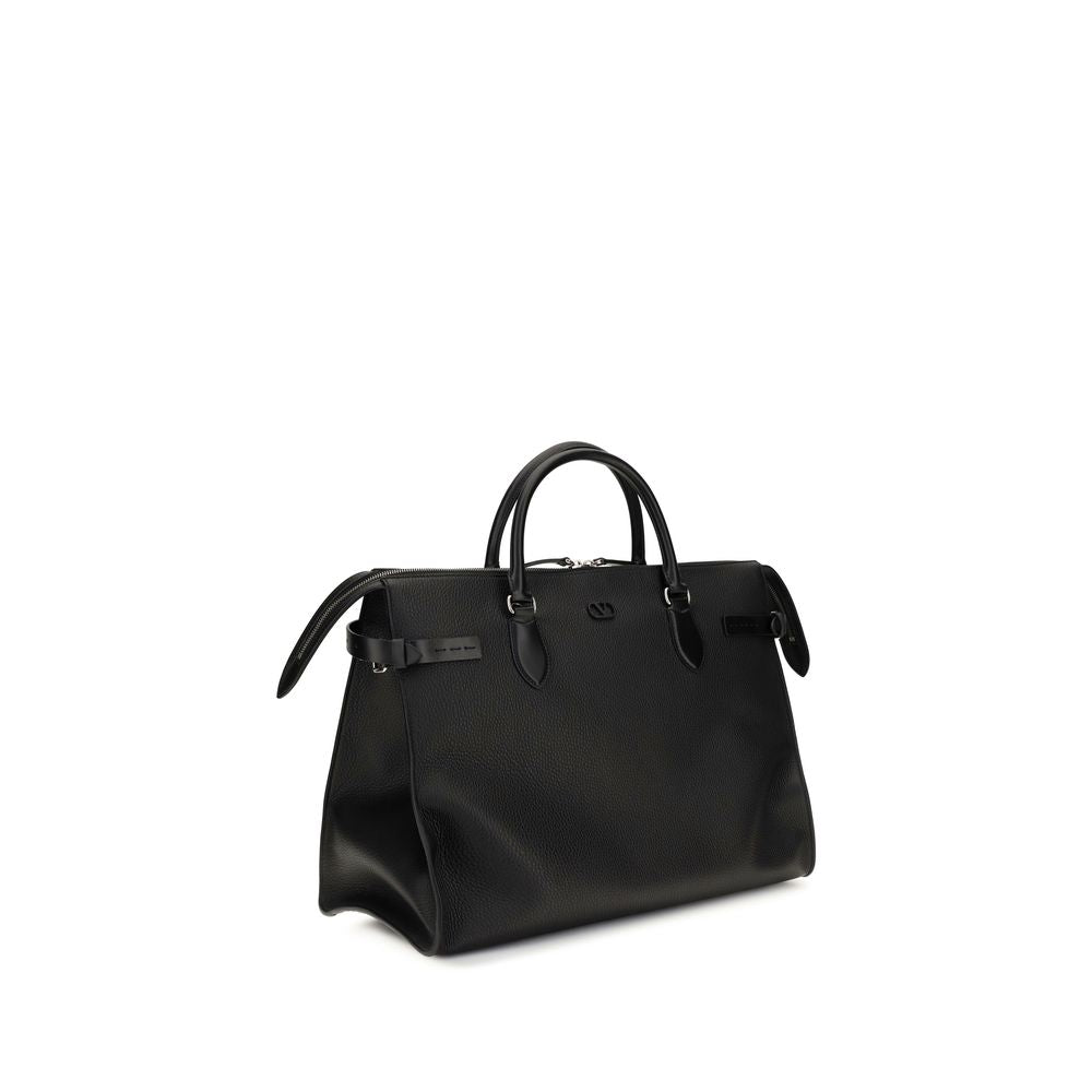 Valentino Garavani Schwarze Bos Taurus Kalbsleder Schultertasche