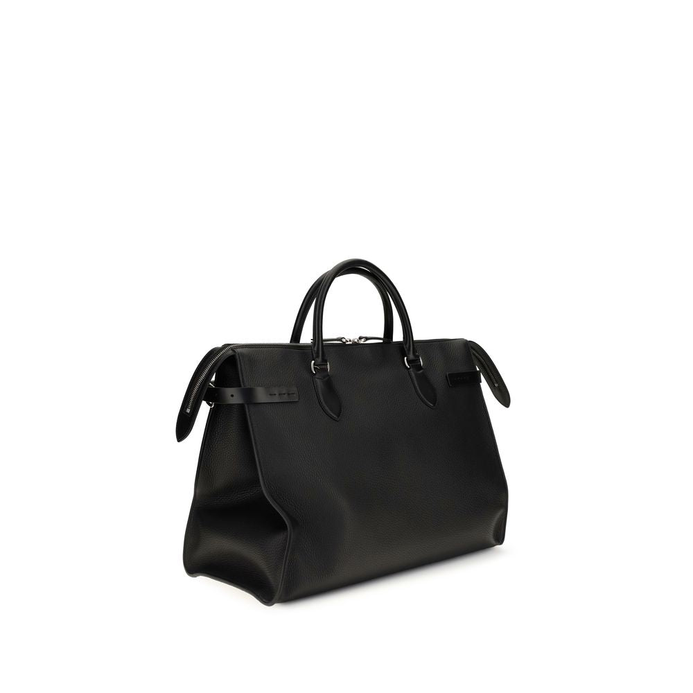 Valentino Garavani Schwarze Bos Taurus Kalbsleder Schultertasche