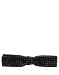 Dolce & Gabbana Schwarze und weiße gepunktete, verstellbare Papillon-Fliege