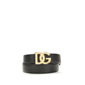 Dolce & Gabbana Schwarzer Kalbsleder Bos Taurus Regular Gürtel