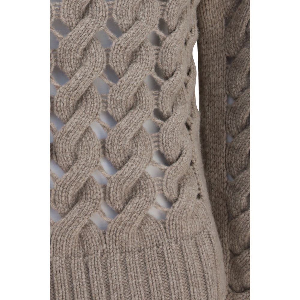 P.A.R.O.S.H. Beige Wollpullover Oves Aries Rollkragenpullover