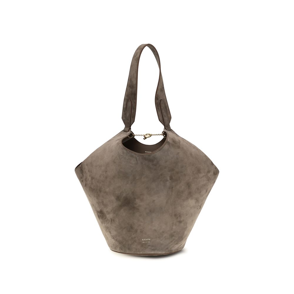 Khaite Beige Kalbsleder Bos Taurus Schultertasche