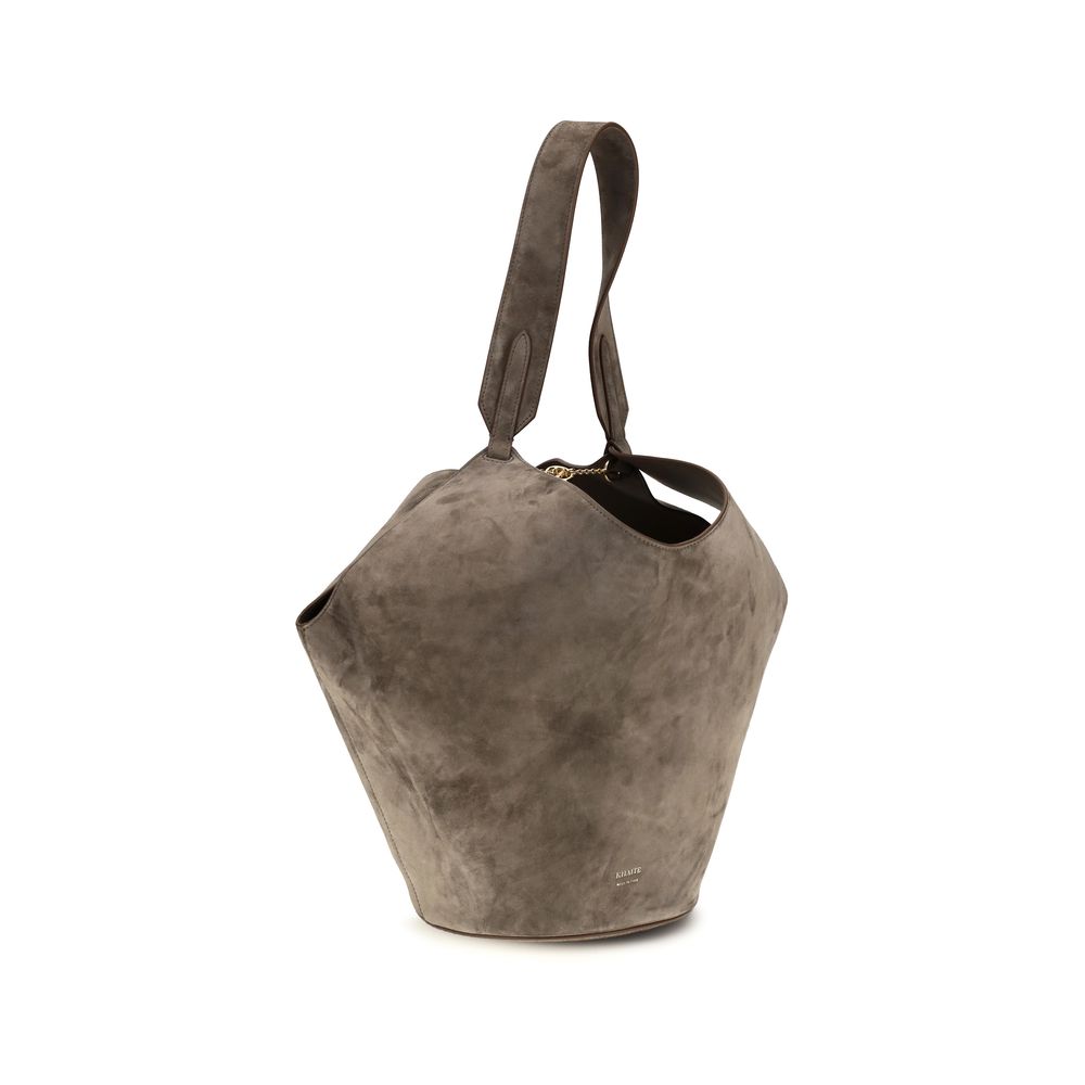 Khaite Beige Kalbsleder Bos Taurus Schultertasche