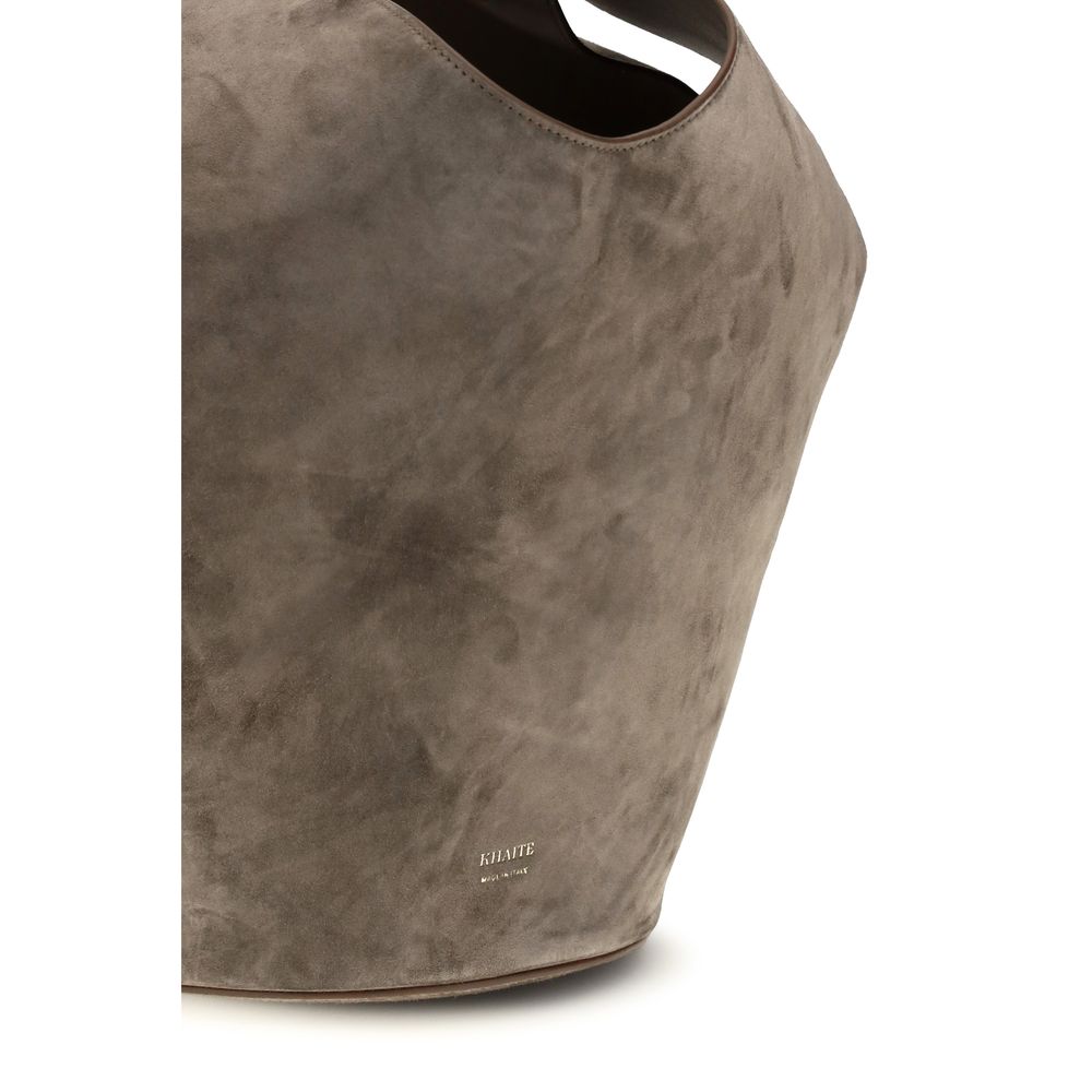 Khaite Beige Kalbsleder Bos Taurus Schultertasche