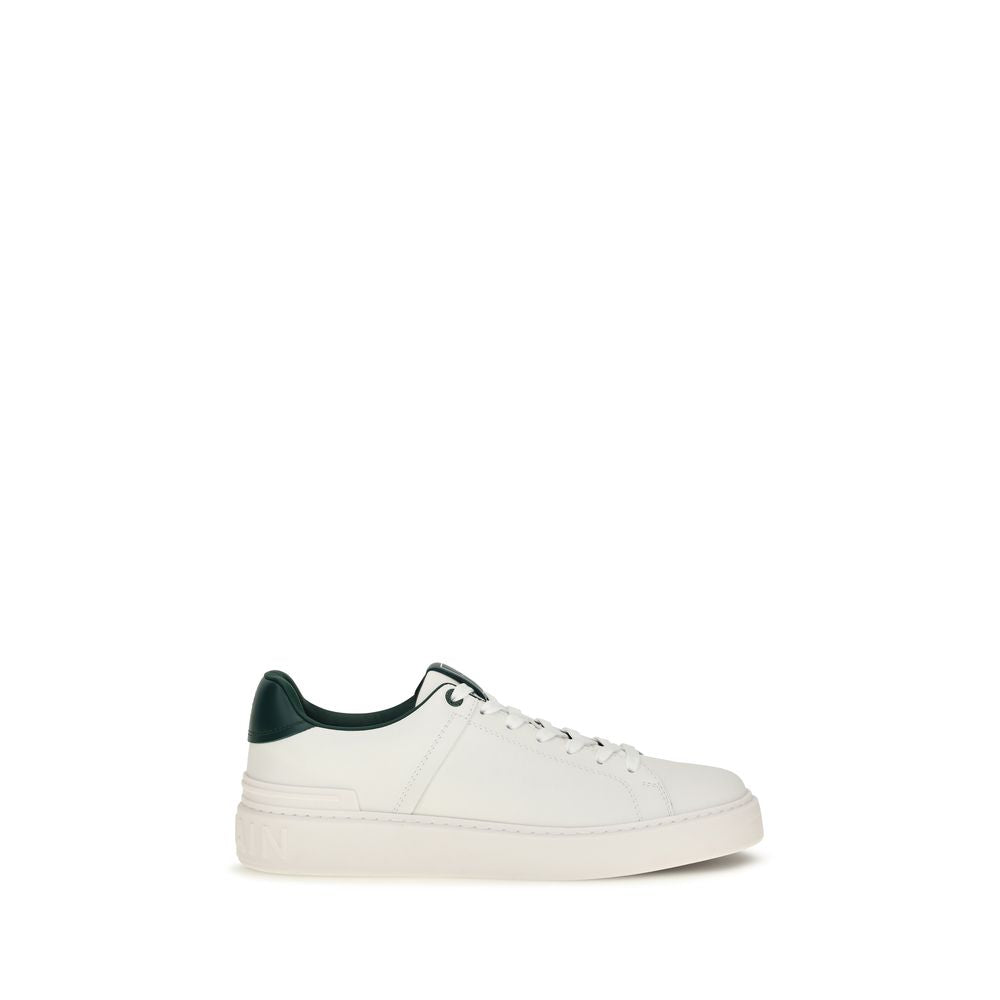 Balmain Weiße Bos Taurus Kalbsleder Athletic Sneaker