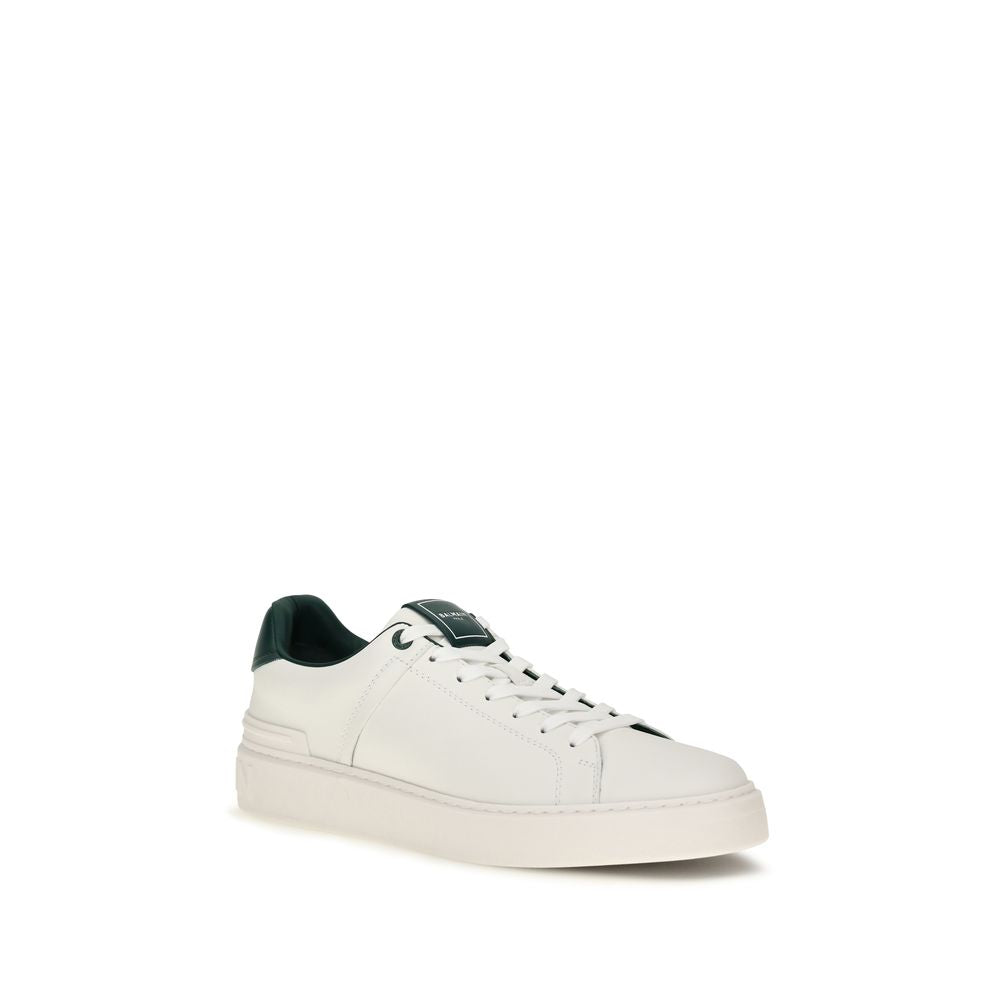 Balmain Weiße Bos Taurus Kalbsleder Athletic Sneaker