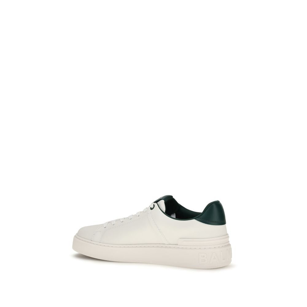Balmain Weiße Bos Taurus Kalbsleder Athletic Sneaker