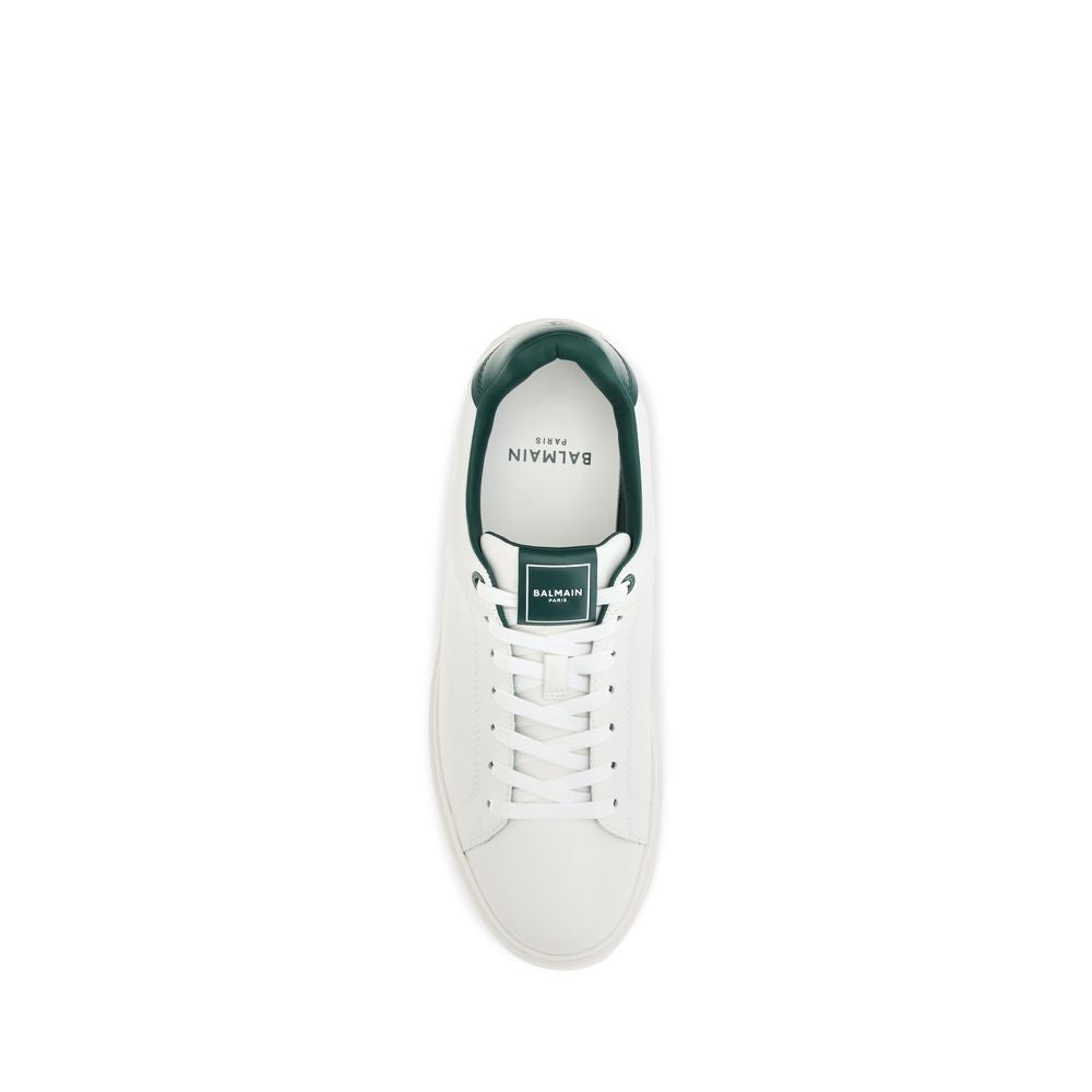 Balmain Weiße Bos Taurus Kalbsleder Athletic Sneaker