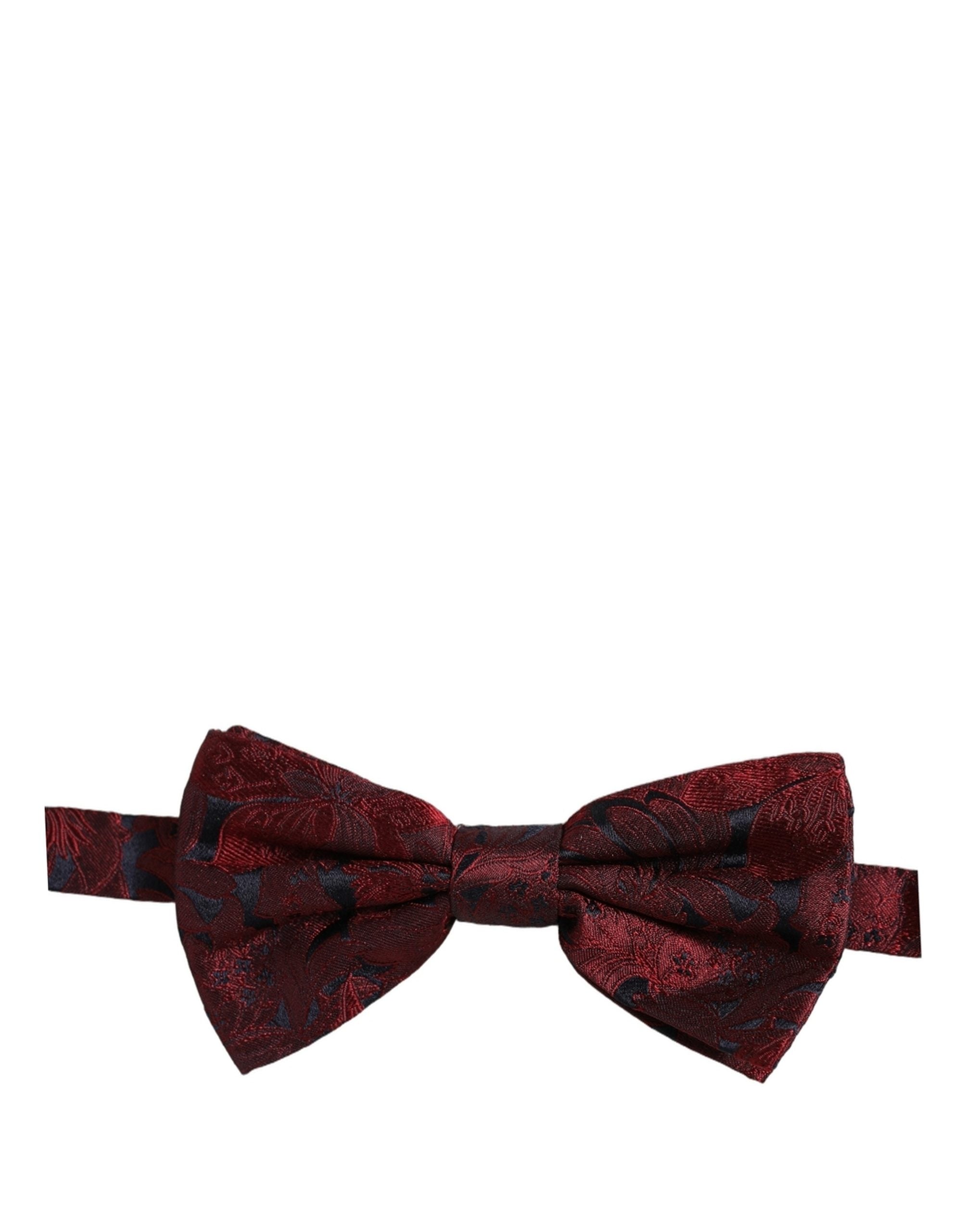 Dolce & Gabbana Herren Fliege Paisley Bordeauxrot Seide Verstellbar