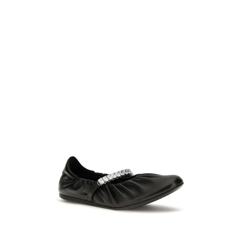 Jimmy Choo Schwarze Ballerinas aus Kalbsleder Bos Taurus
