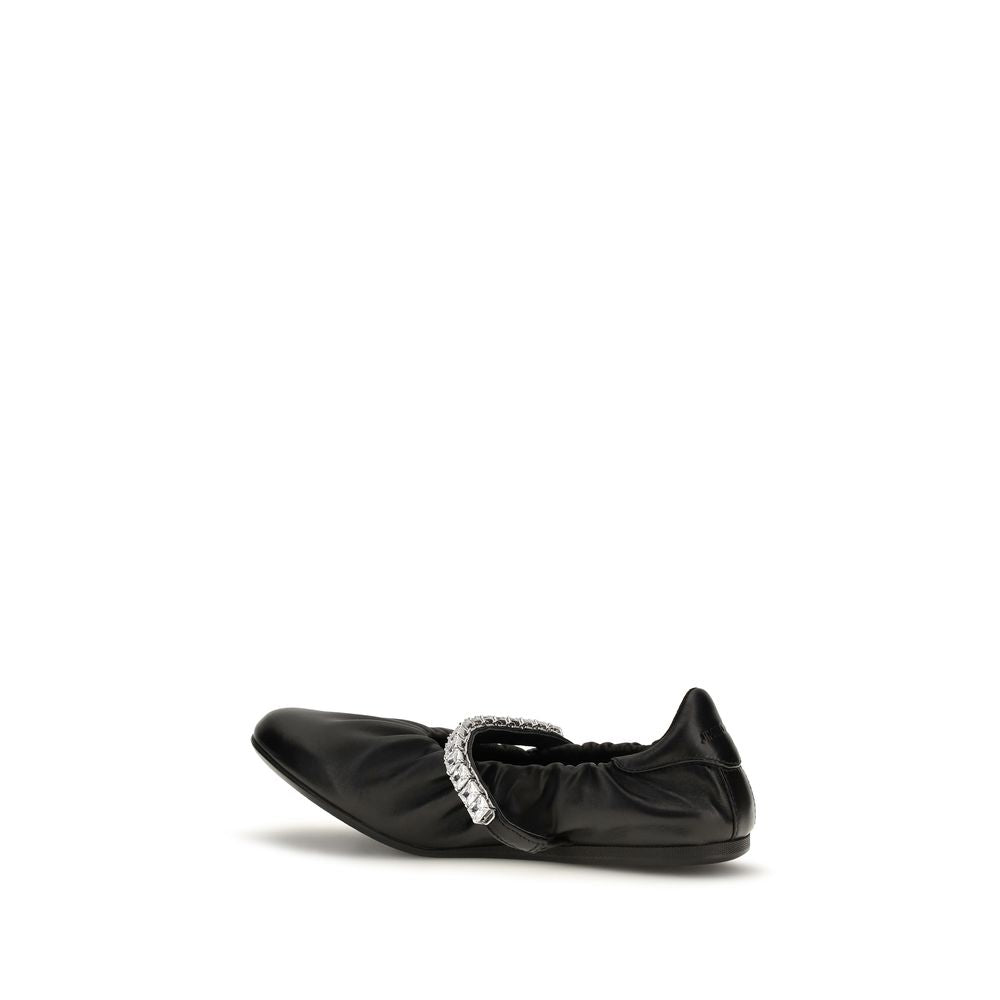 Jimmy Choo Schwarze Ballerinas aus Kalbsleder Bos Taurus