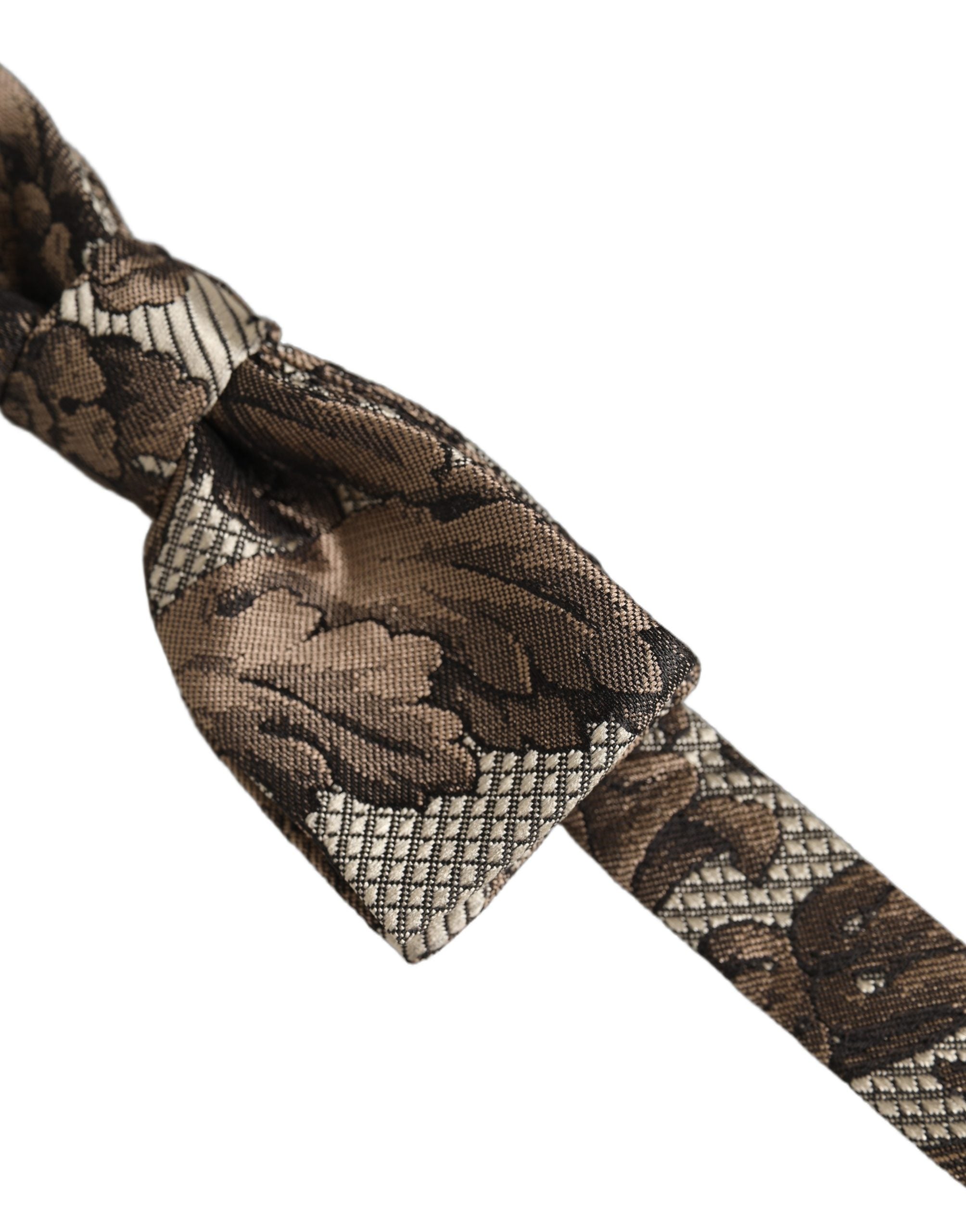 Dolce & Gabbana Herren Fliege mit Blumenmuster in Braun und Beige, verstellbar