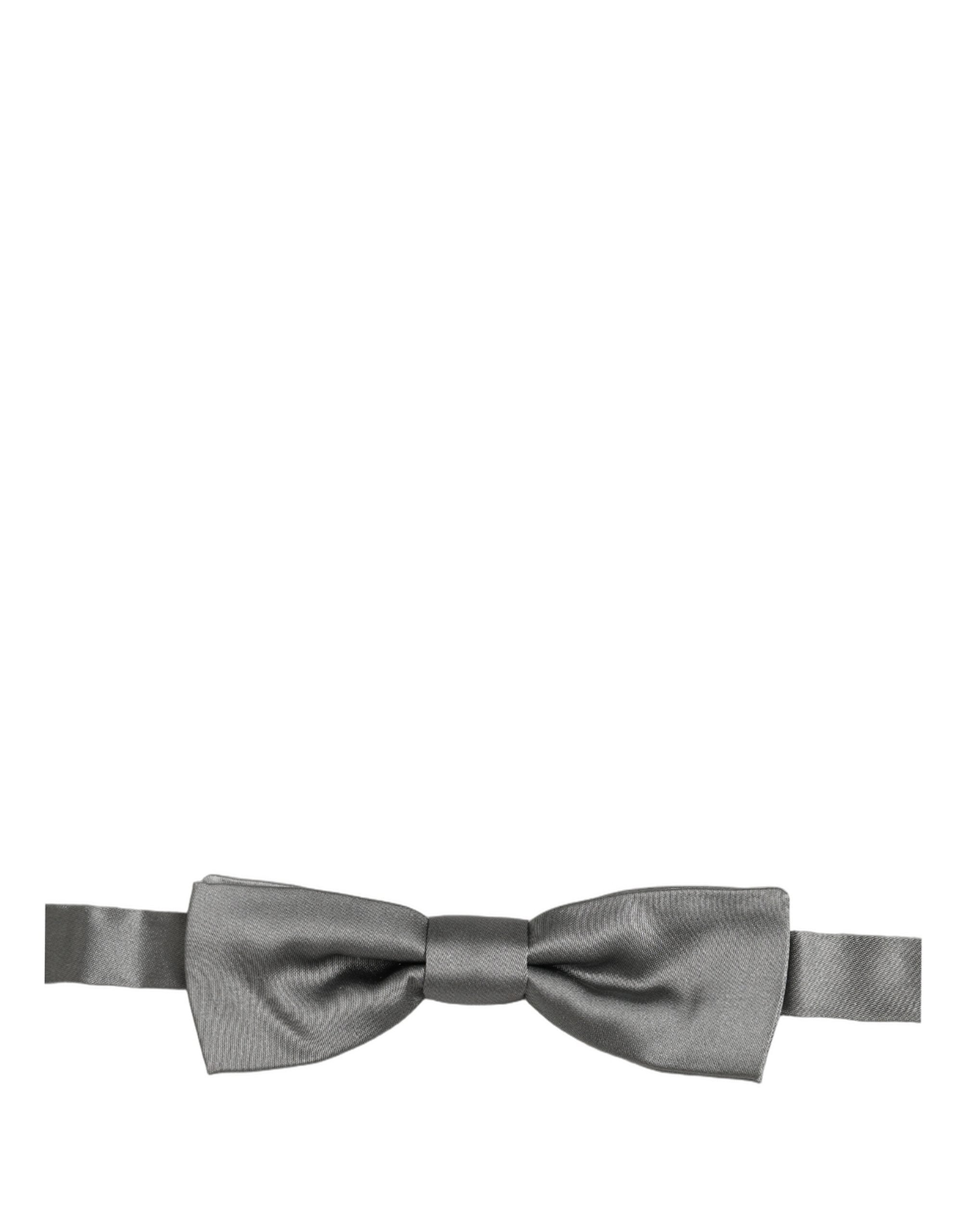 Dolce & Gabbana Herren Fliege aus 100% Seide, verstellbar, in Grau