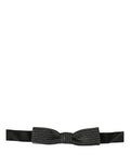 Dolce & Gabbana Herren Fliege Schwarz Silber Gerippt Verstellbar