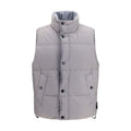 Stone Island Graue Daunen-Steppjacke in voller Länge