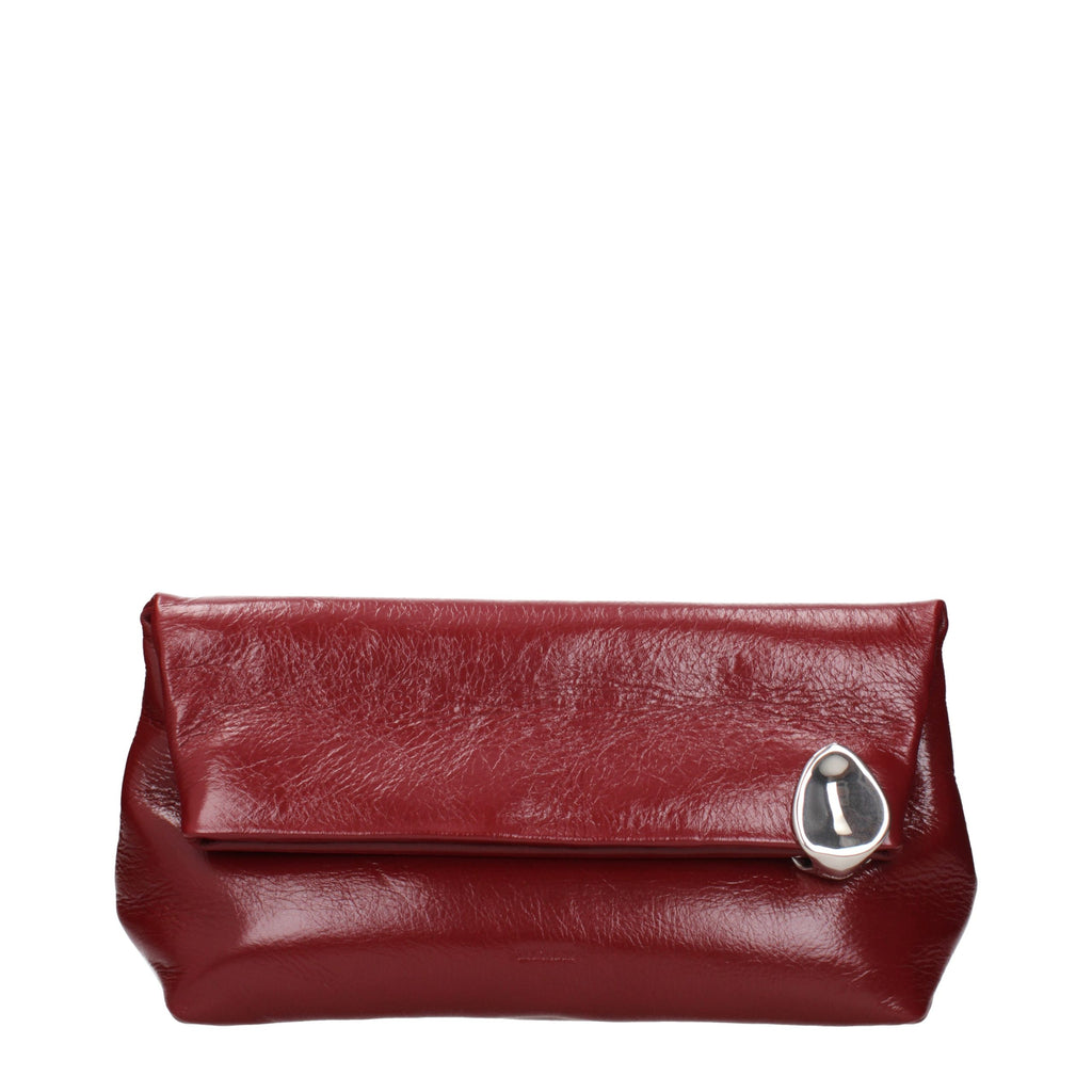 Jil Sander Rote Leder-Clutch