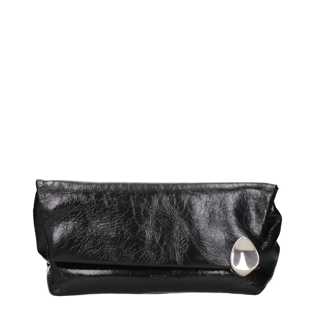 Jil Sander Schwarze Leder-Clutch