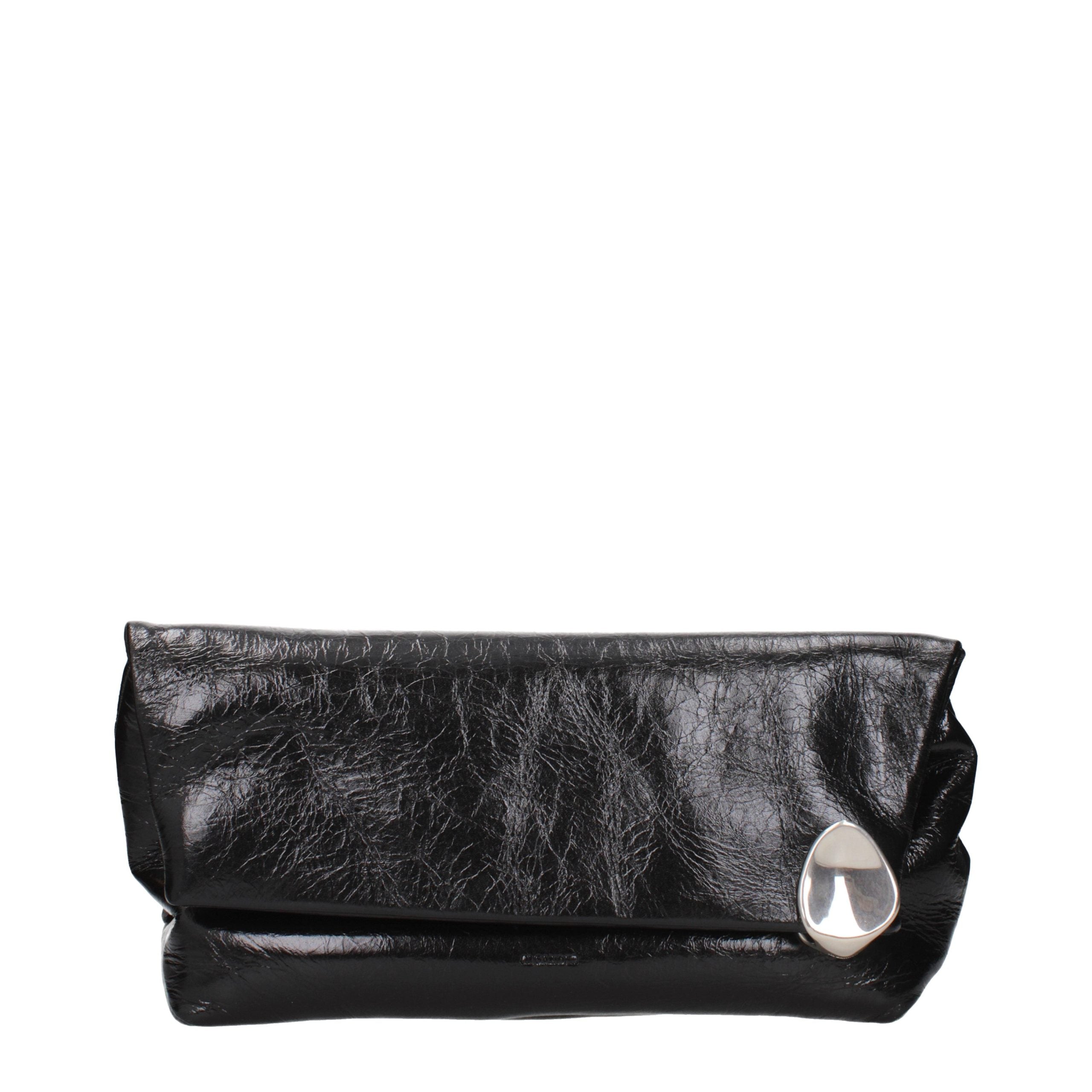 Jil Sander Schwarze Leder-Clutch