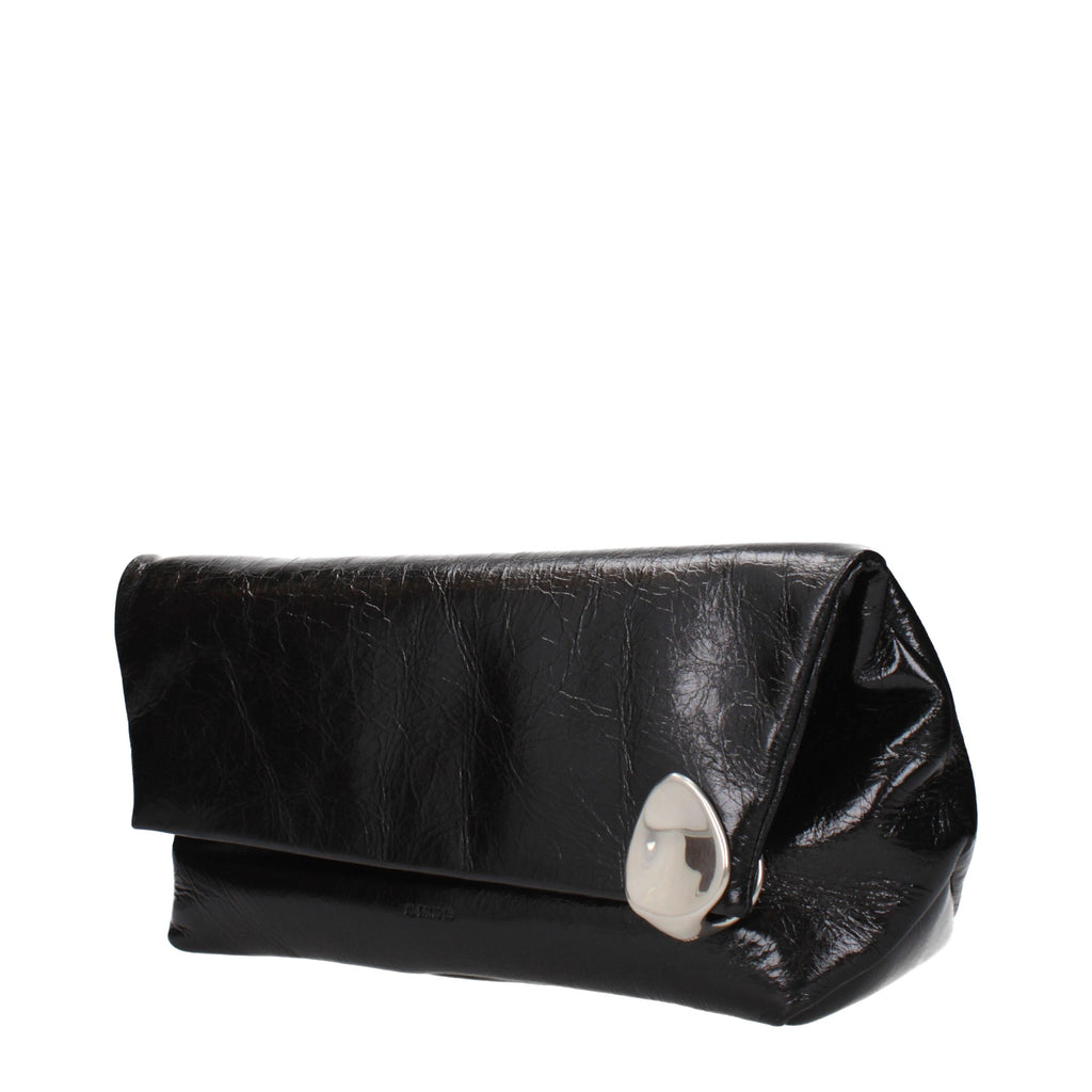 Jil Sander Schwarze Leder-Clutch