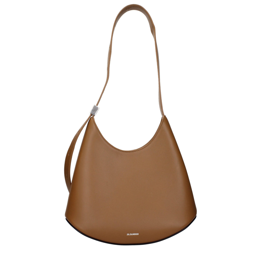 Jil Sander Braune Leder Schultertasche