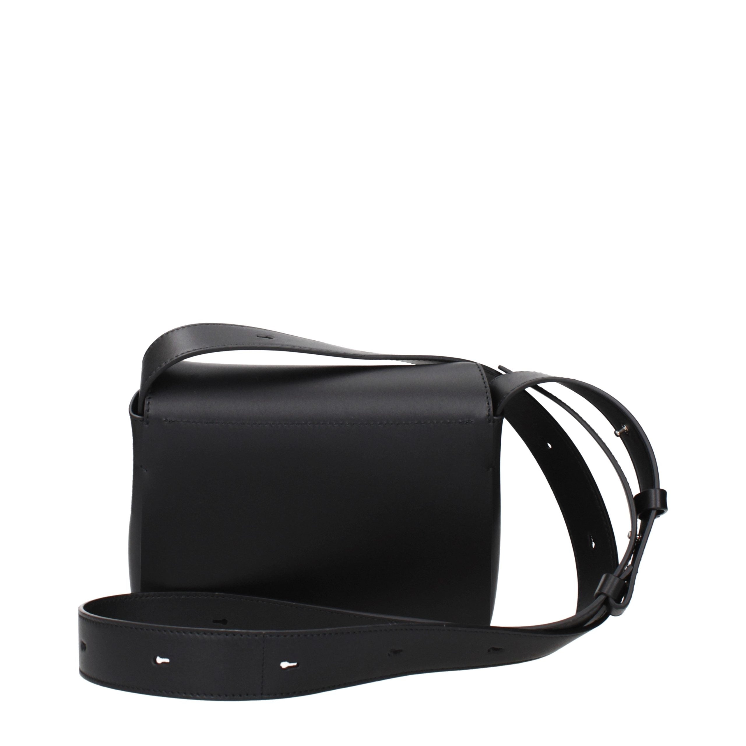 Jil Sander Schwarze Leder Umhängetasche