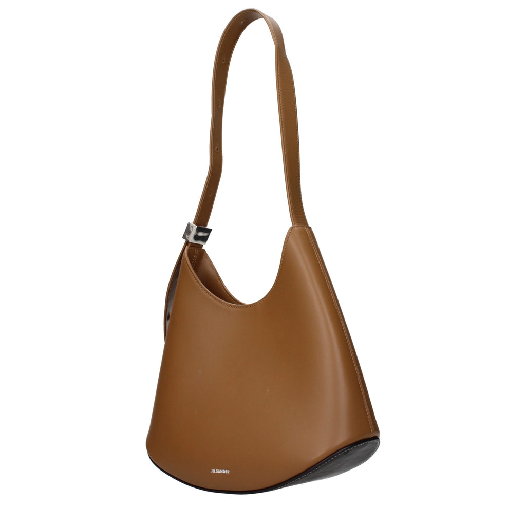 Jil Sander Braune Leder Schultertasche