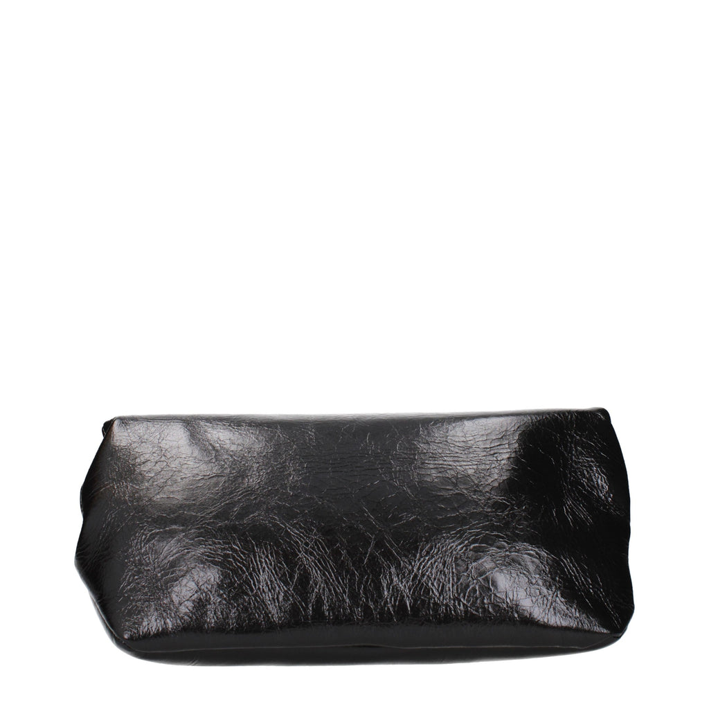 Jil Sander Schwarze Leder-Clutch