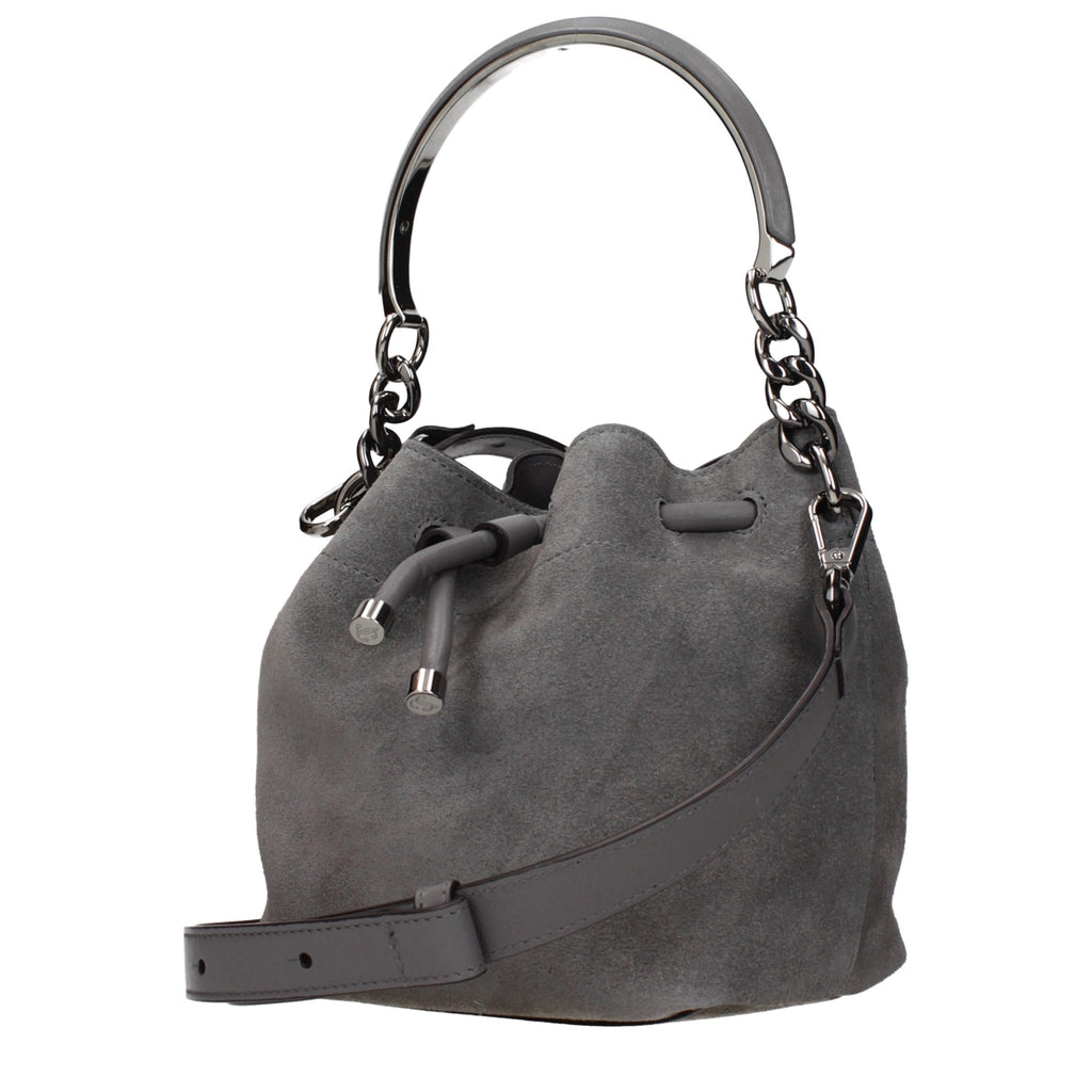 Jimmy Choo Graue Lederhandtasche