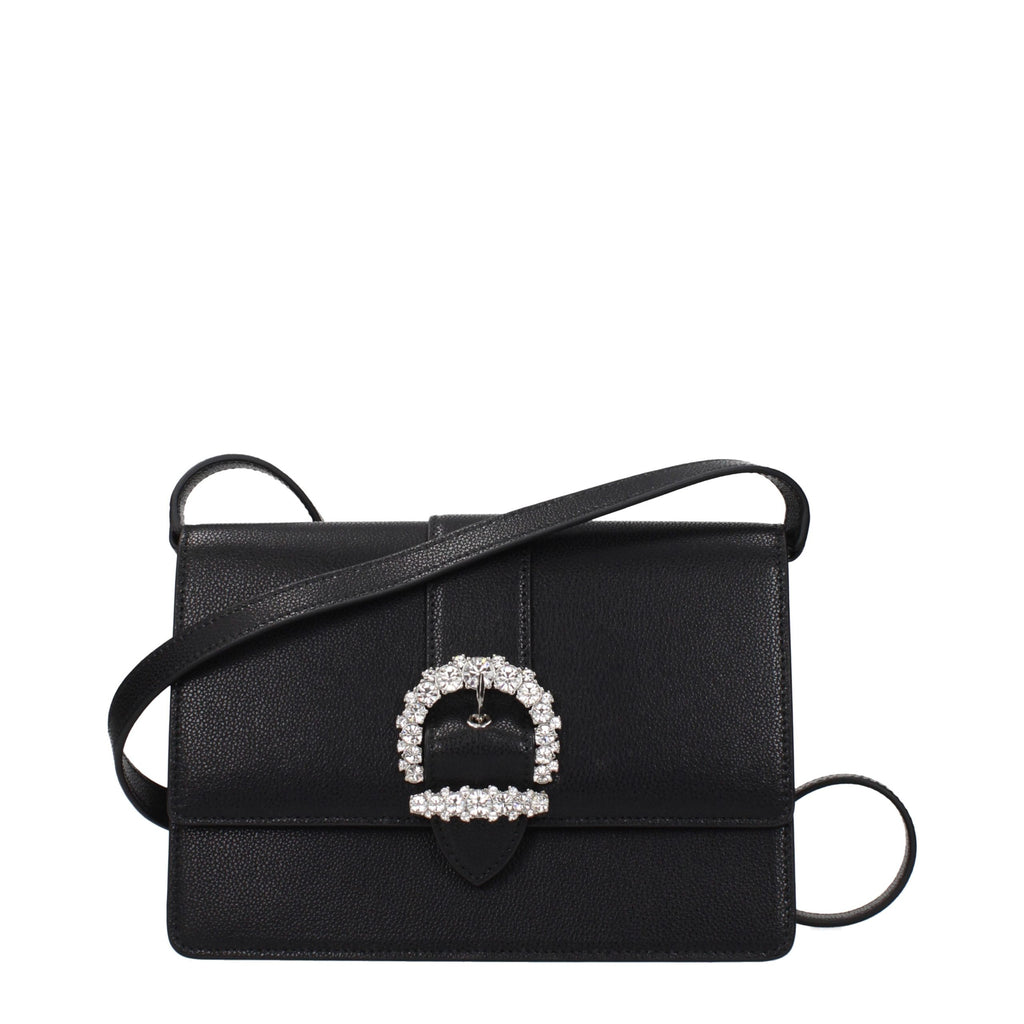 Jimmy Choo Schwarze Leder Umhängetasche