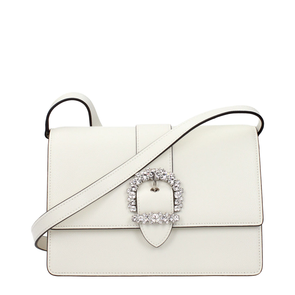 Jimmy Choo Weiße Leder Crossbody-Tasche