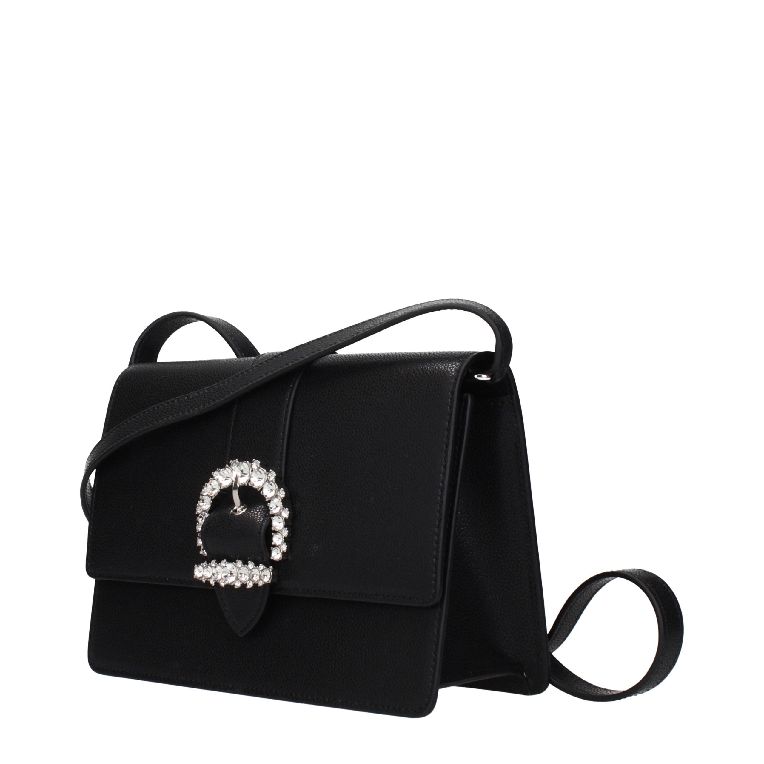 Jimmy Choo Schwarze Leder Umhängetasche