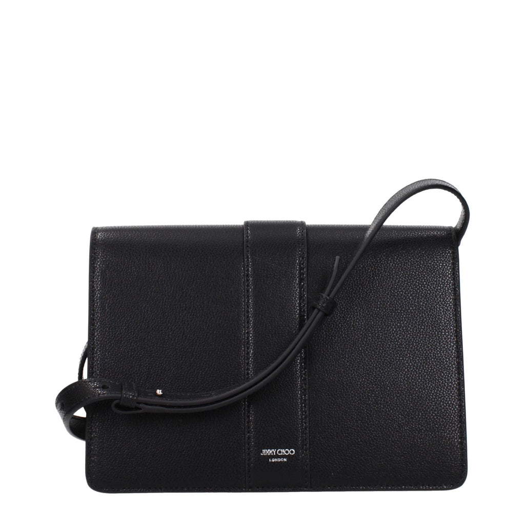 Jimmy Choo Schwarze Leder Umhängetasche