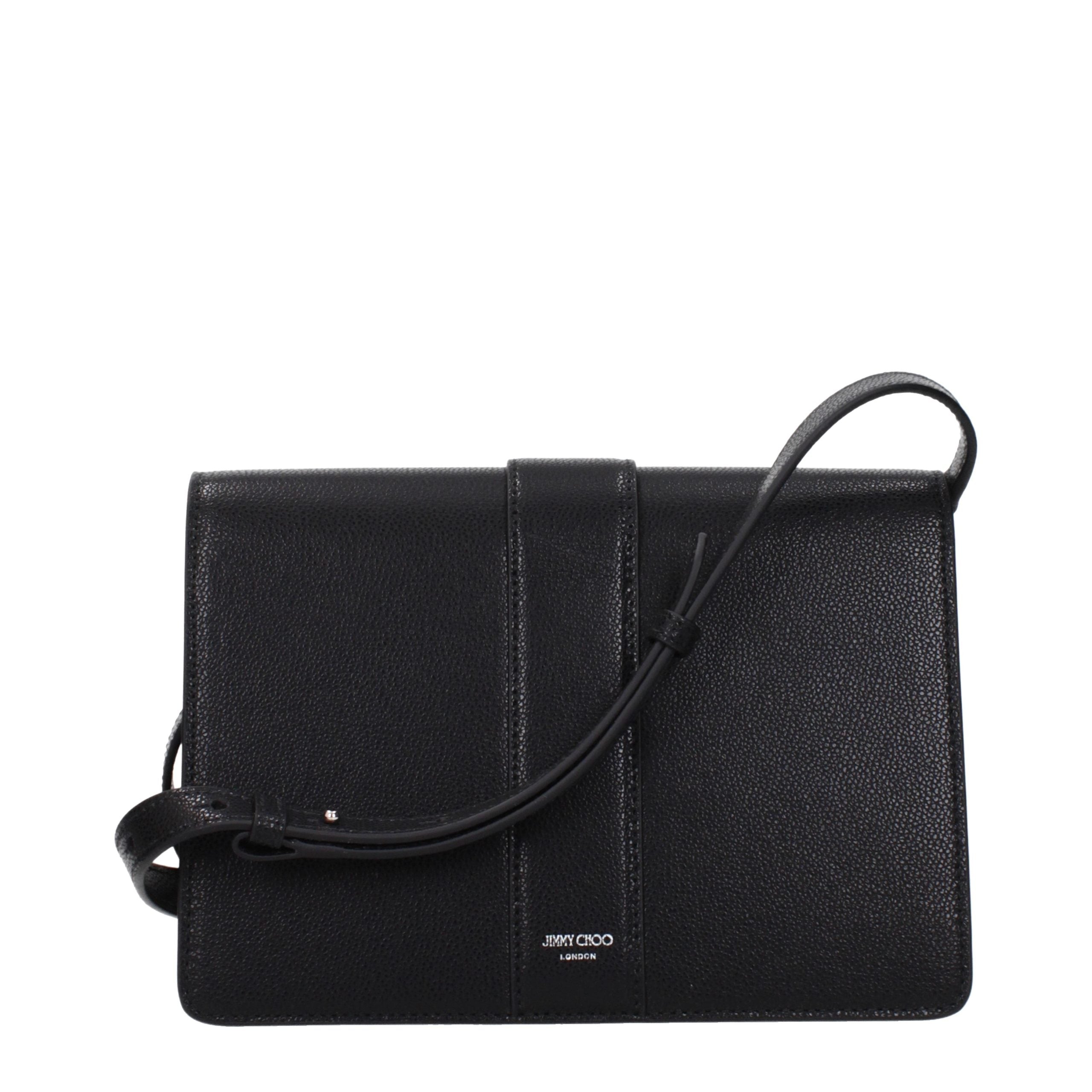 Jimmy Choo Schwarze Leder Umhängetasche