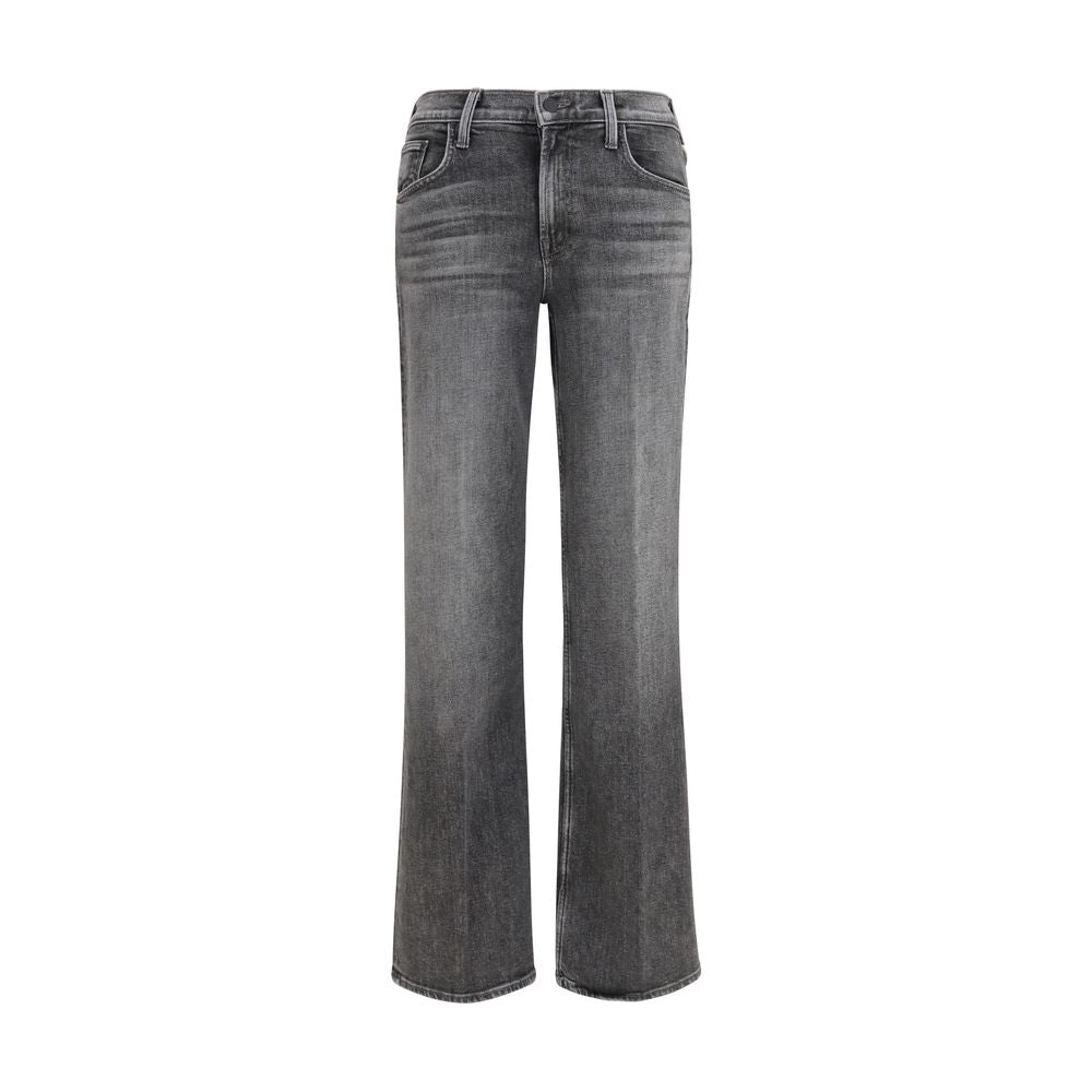 Mother Denim Graue Bootcut-Jeans aus Baumwolle