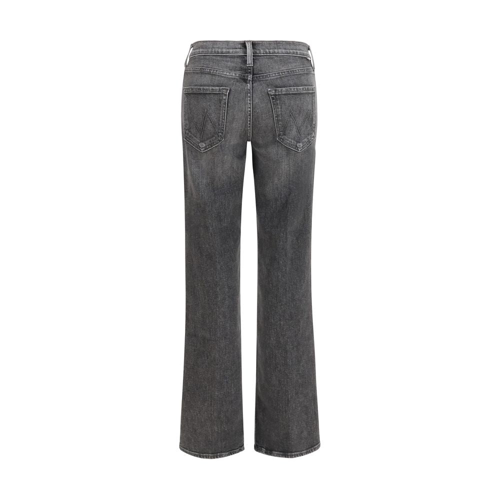 Mother Denim Graue Bootcut-Jeans aus Baumwolle